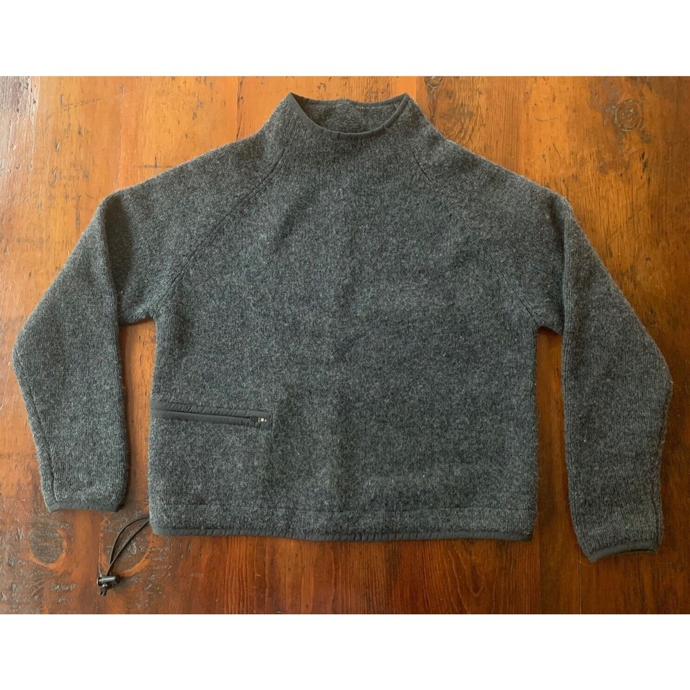 Vintage Women’s LL Bean Outdoor 100% Shetland Wool Sweater Rare Charcoal Grey S